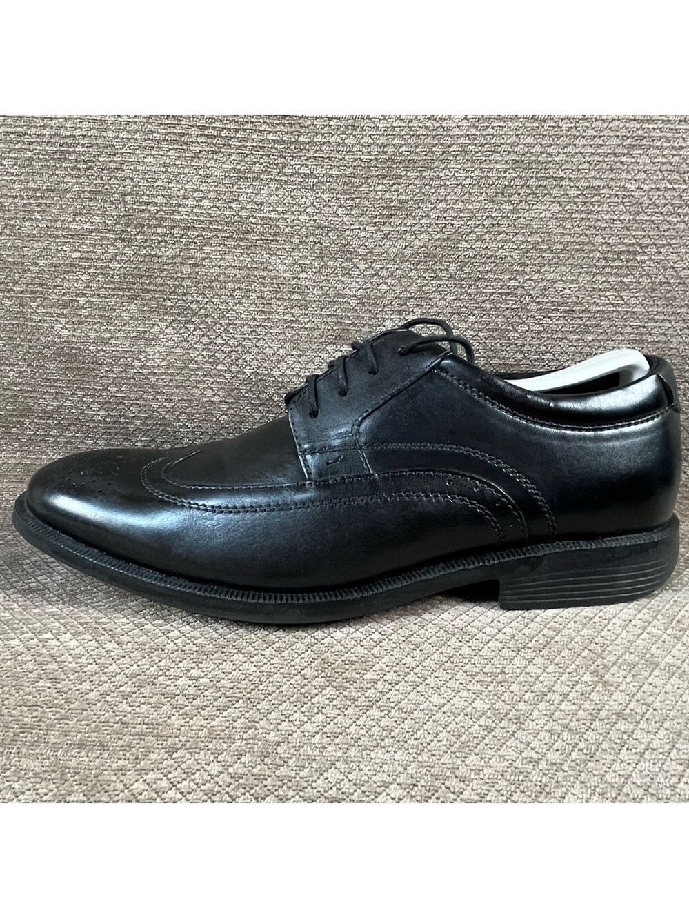 NUNN BUSH Men’s Black Wingtip Lace Up Leather Dress Shoes sz 9.5M LIKE NEW - Picture 10 of 16